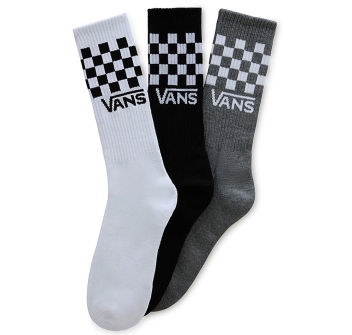 VANS CALZETTONI CLASSIC CHECK 3 PAIA BLACK WHITE GREY