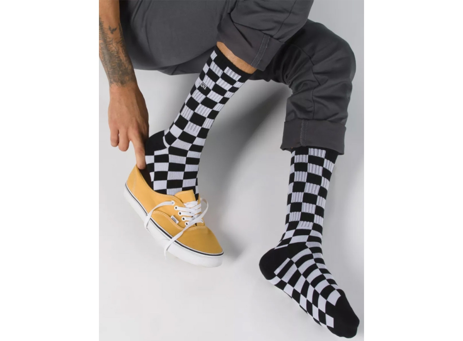 VANS CALZINI CHECKERBOARD CREW II BLACK