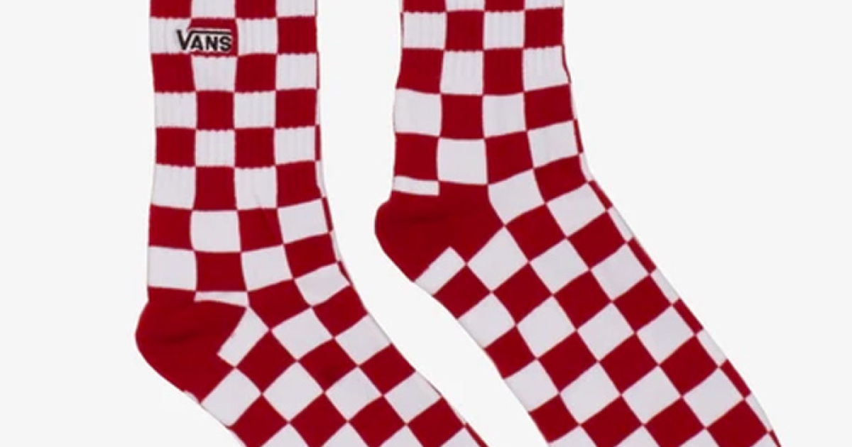 Red checkered vans socks 2025
