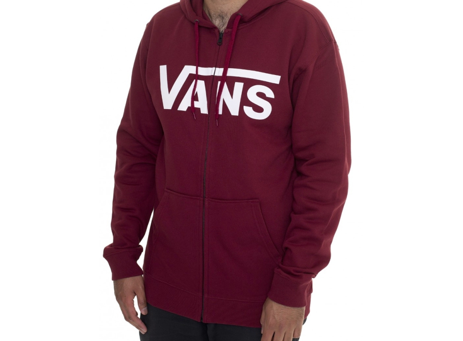 VANS FELPA CON CAPPUCCIO E ZIP VANS CLASSIC POMEGRANATE