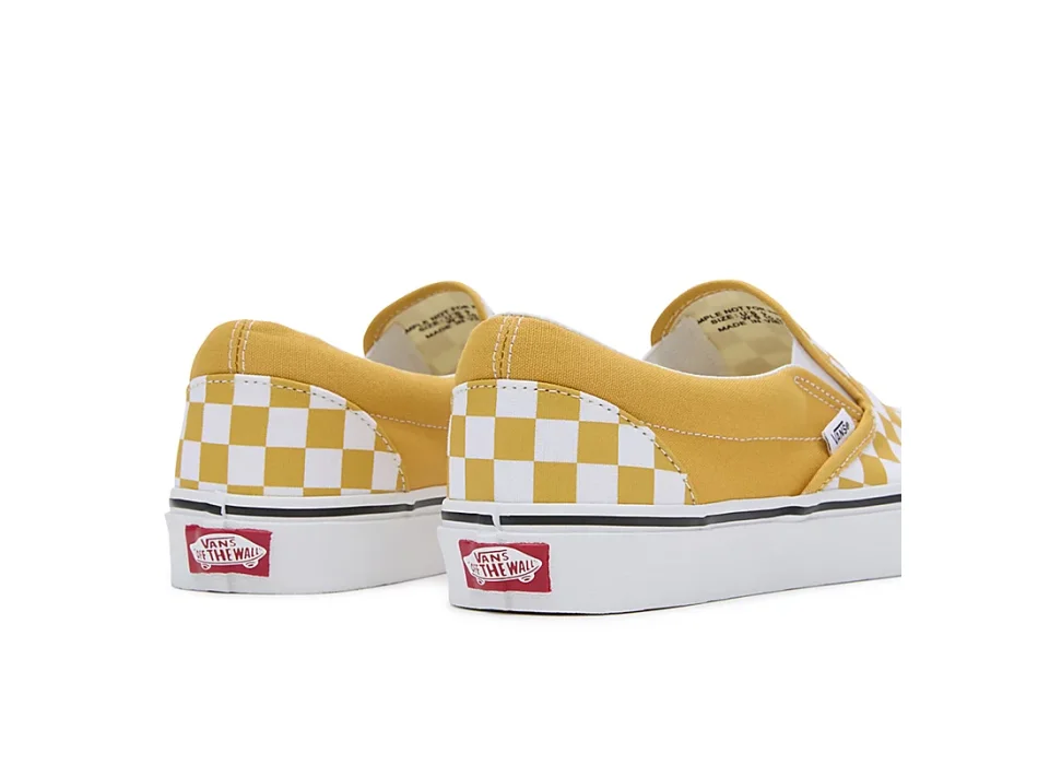 Slip on vans checkerboard yellow on sale