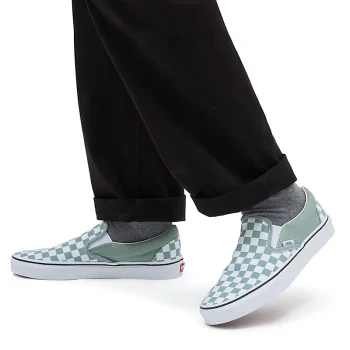 VANS SCARPE CLASSIC SLIP-ON CHECKERBOARD ICEBERG GREEN