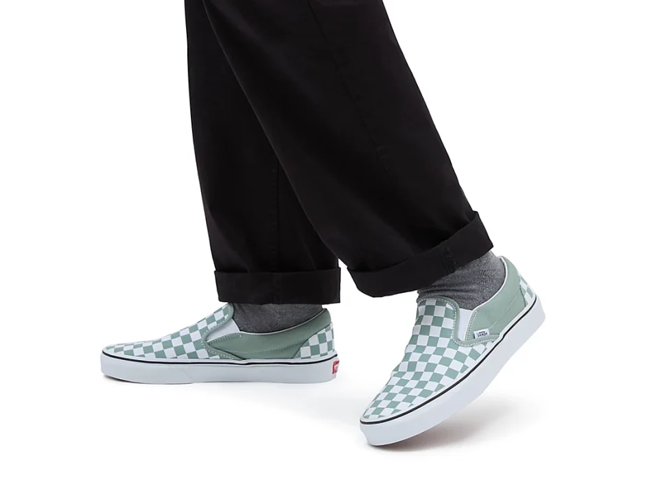 VANS SCARPE CLASSIC SLIP-ON CHECKERBOARD ICEBERG GREEN