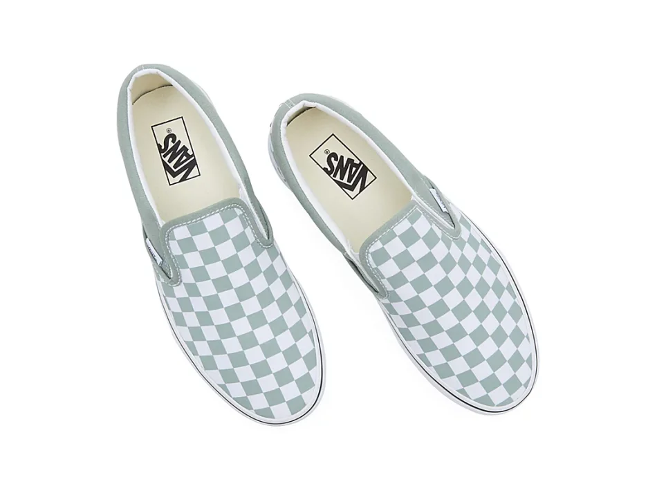 VANS SCARPE CLASSIC SLIP-ON CHECKERBOARD ICEBERG GREEN