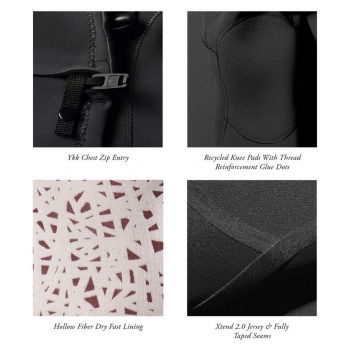 VISSLA 7 SEAS 4/3 MUTA INTERA FRONT ZIP BLACK