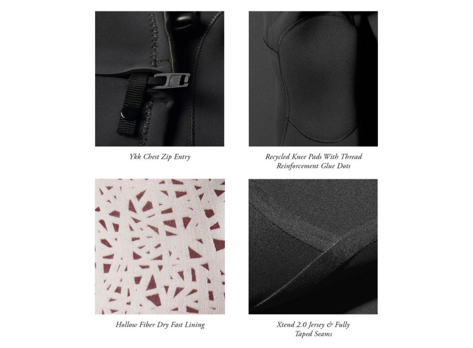 VISSLA 7 SEAS 4/3 MUTA INTERA FRONT ZIP BLACK