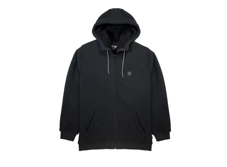 VISSLA ECO-ZY FELPA CON CAPPUCCIO IN SHERPA BLACK