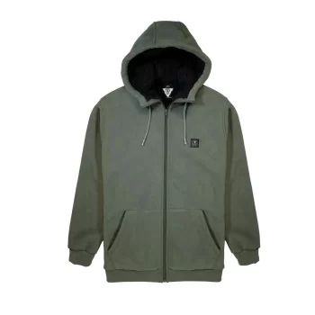 VISSLA ECO-ZY FELPA CON CAPPUCCIO IN SHERPA VINTAGE GREEN