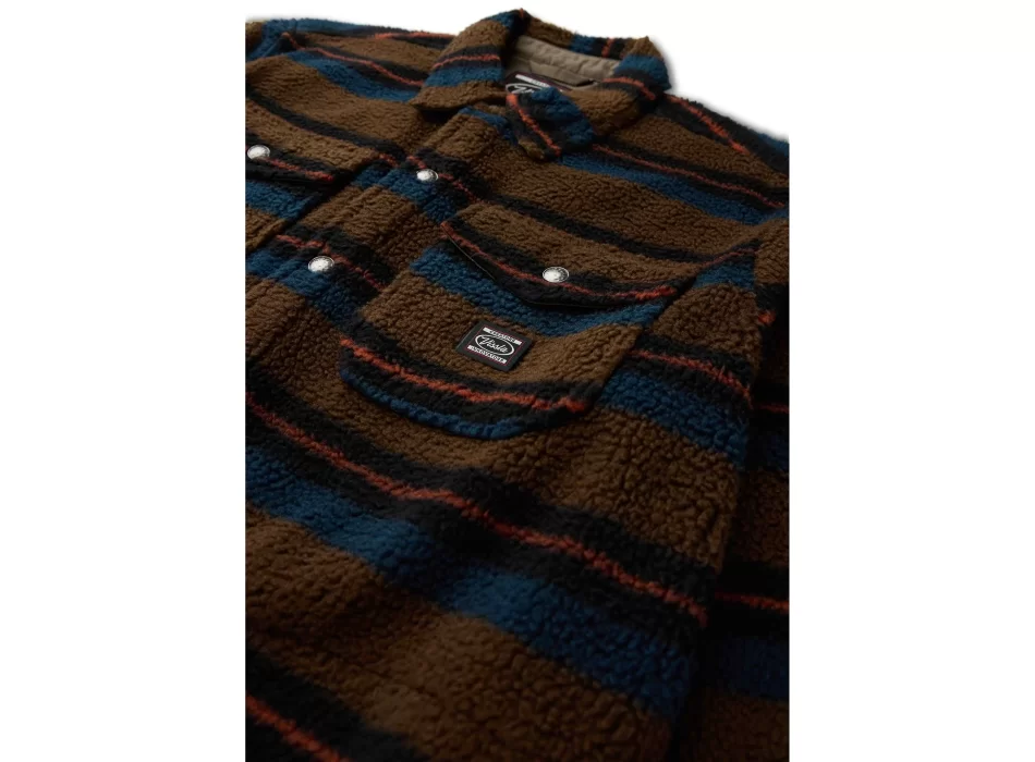 VISSLA PEAK SHERPA SHIRT GIACCA DARK KHAKI