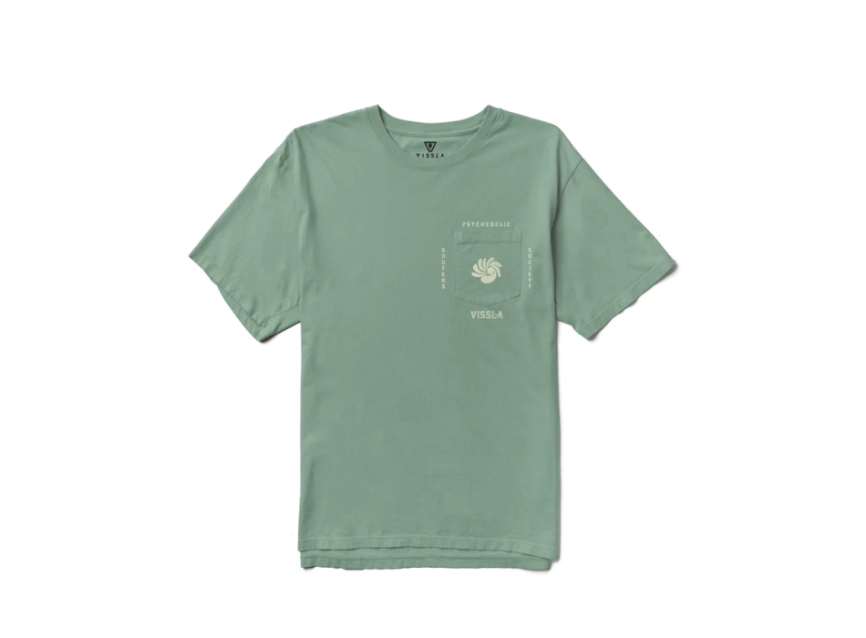 VISSLA T-SHIRT TULUM ORGANIC POCKET TEE JADE