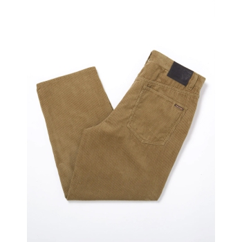 VOLCOM BILLOW TAPERED CORDUROY PANTALONI IN VELLUTO KHAKI