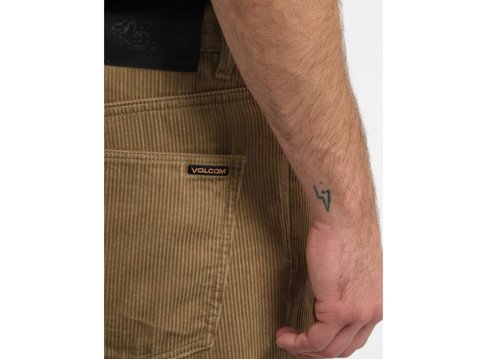 VOLCOM BILLOW TAPERED CORDUROY PANTALONI IN VELLUTO KHAKI