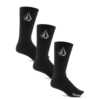VOLCOM FULL STONE CALZINI PACCO DA 3 BLACK