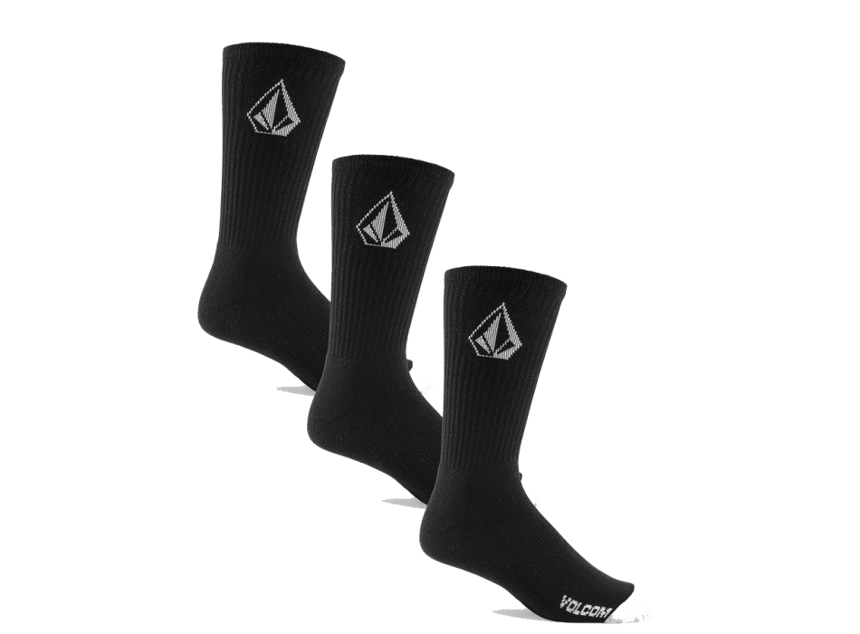 VOLCOM FULL STONE CALZINI PACCO DA 3 BLACK
