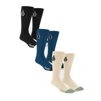 VOLCOM FULL STONE CALZINI PACCO DA 3 PALE KHAKI