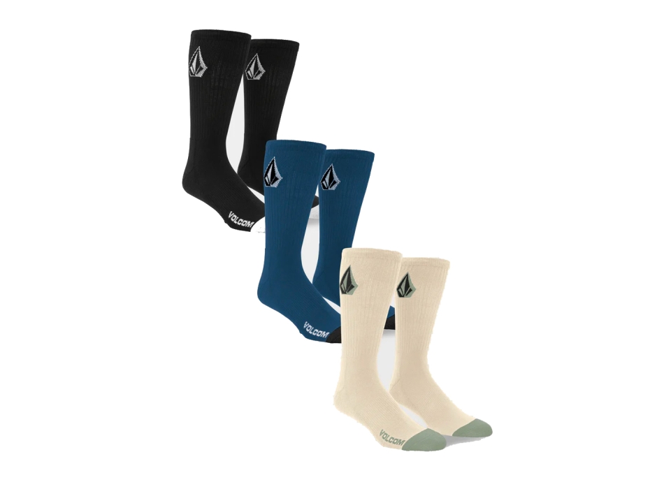 VOLCOM FULL STONE CALZINI PACCO DA 3 PALE KHAKI