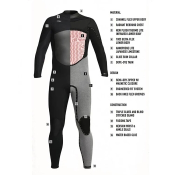 XCEL INFINITI X2 5/4/3 RADIANT REBOUND CHEST ZIP BLACK 